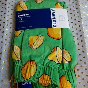 NWT OLD NAVY  Men's Boxer shorts.Cotton  Size Large Lemons 🍋   Rare.